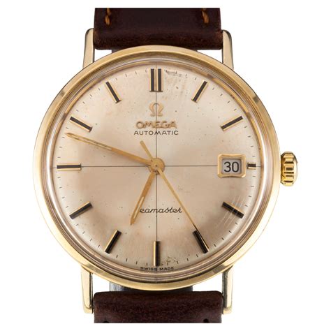 14k gold omega automatic seamaster watch|omega seamaster quartz gold.